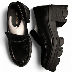 Dolls Kill Black Chunky Platform Loafers 7.5